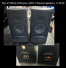 Pair of Infinity Reference 2000-3 Passive Speakers  $ 46.00