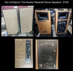 Pair of Klipsch 'The Sevens' Powered Stereo Speakers  $750.00
